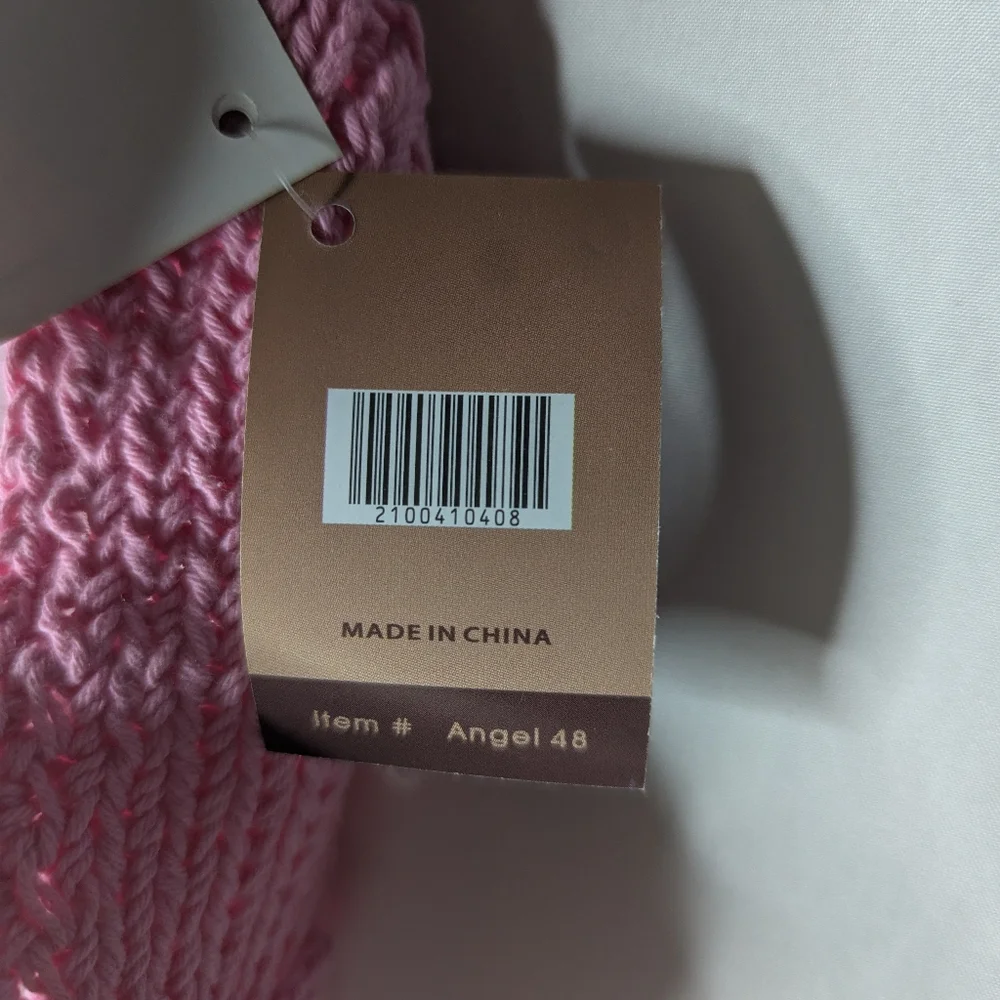 New C.C Cheveux Corp Womens Light Pink Knitted Ombre Flower Button Headband NWT